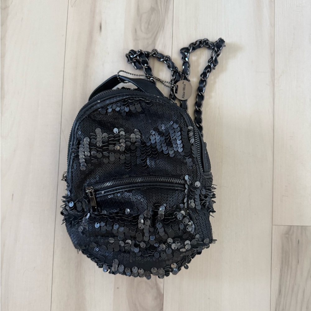 Sequin Black Mini Backpack - image 2